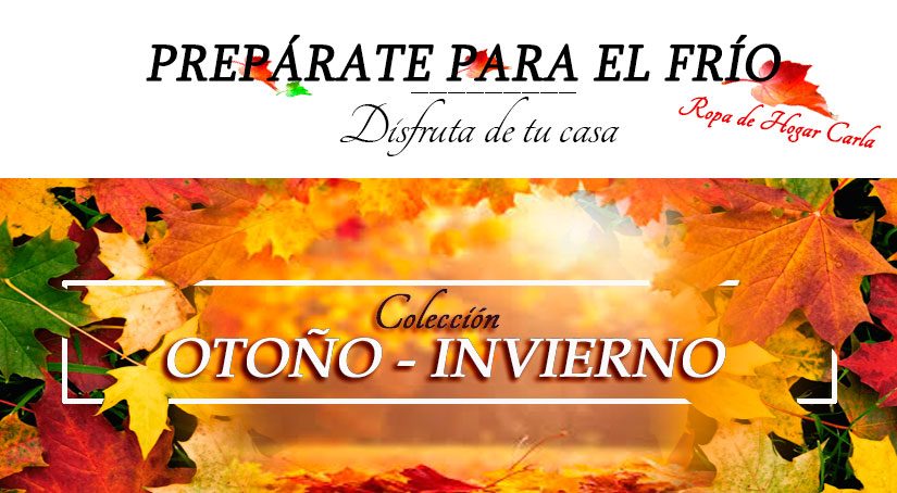 Texto decorativo que invita a prepararse para el frío, Colección otoño e invierno en Ropa de cama